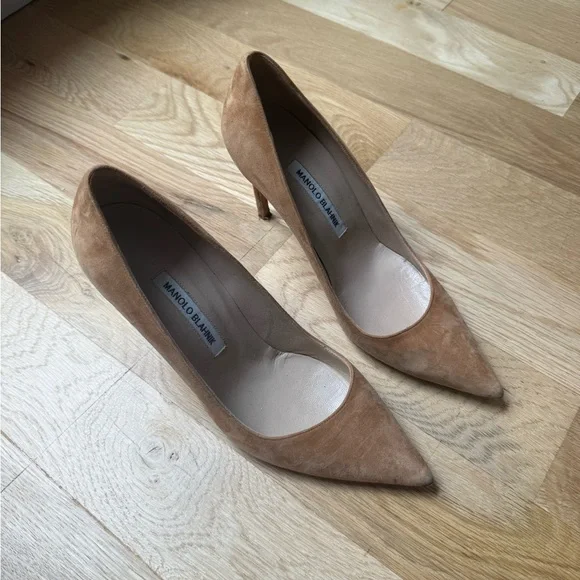 MANOLO BLAHNIK BROWN SUEDE PUMPS size 38.5 - Picture 4 of 6